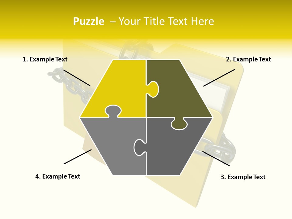 A Yellow Folder Chained To A Chain With A Padlock PowerPoint Template