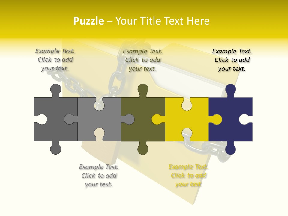 A Yellow Folder Chained To A Chain With A Padlock PowerPoint Template