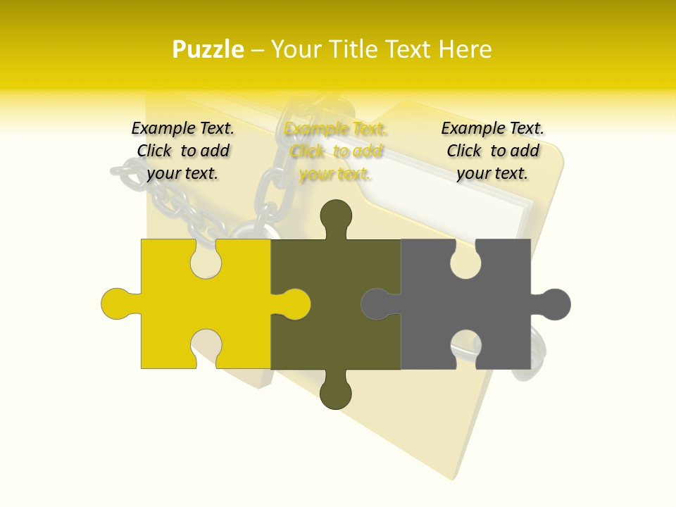 A Yellow Folder Chained To A Chain With A Padlock PowerPoint Template
