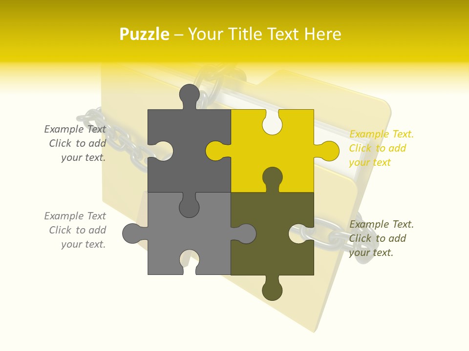 A Yellow Folder Chained To A Chain With A Padlock PowerPoint Template