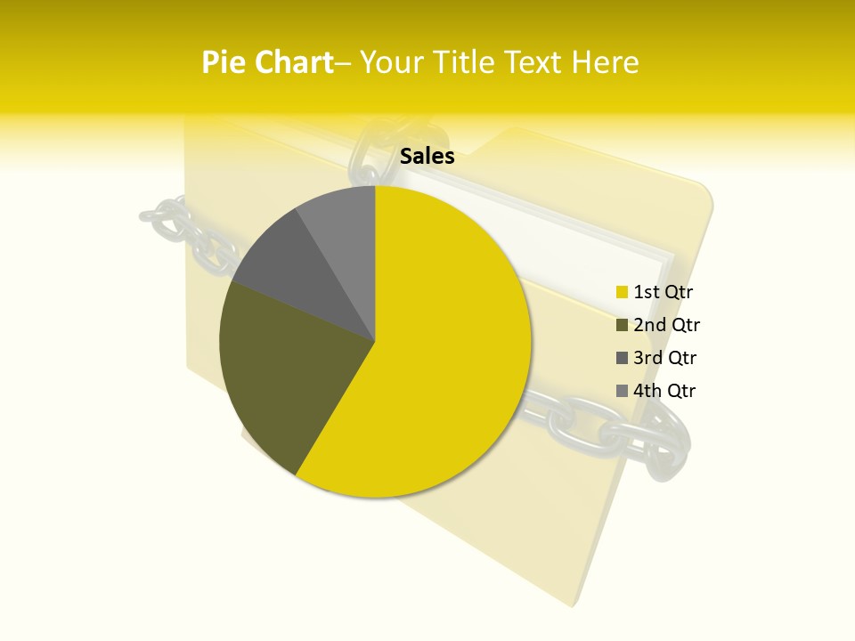 A Yellow Folder Chained To A Chain With A Padlock PowerPoint Template
