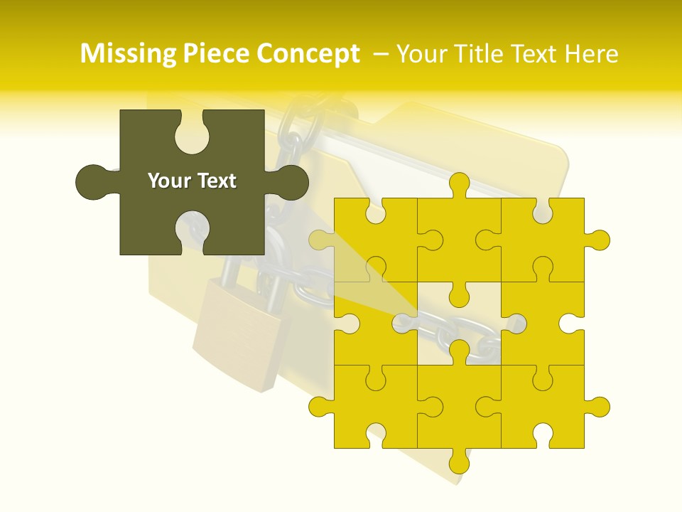 A Yellow Folder Chained To A Chain With A Padlock PowerPoint Template