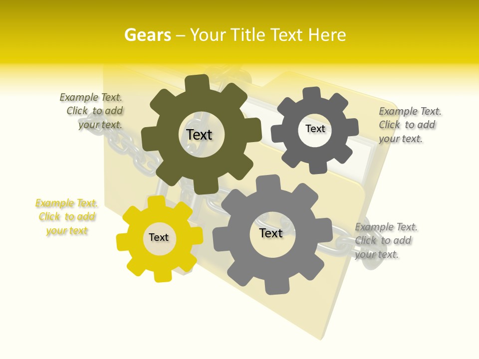 A Yellow Folder Chained To A Chain With A Padlock PowerPoint Template