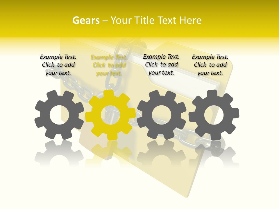 A Yellow Folder Chained To A Chain With A Padlock PowerPoint Template