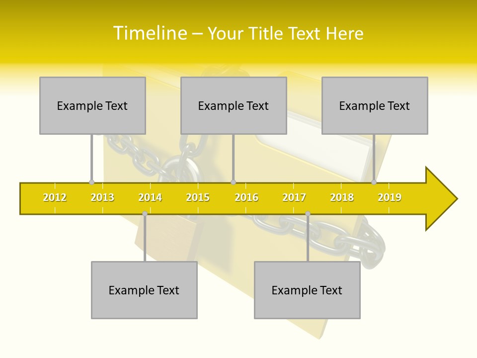 A Yellow Folder Chained To A Chain With A Padlock PowerPoint Template