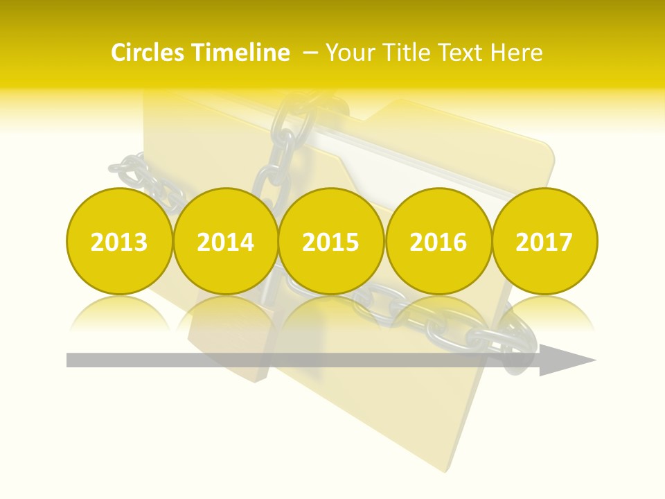 A Yellow Folder Chained To A Chain With A Padlock PowerPoint Template