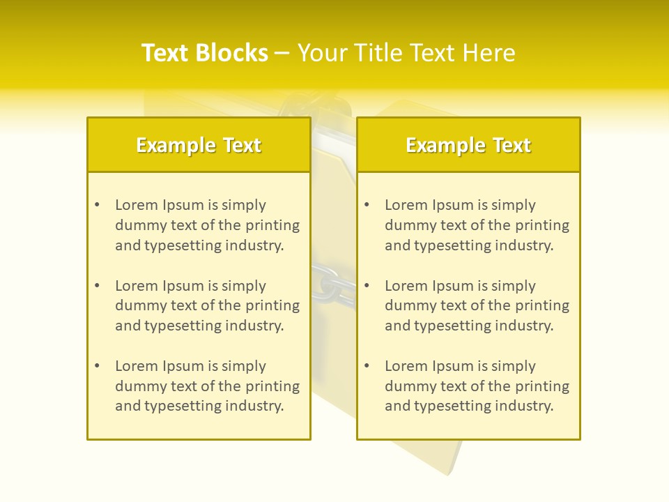 A Yellow Folder Chained To A Chain With A Padlock PowerPoint Template