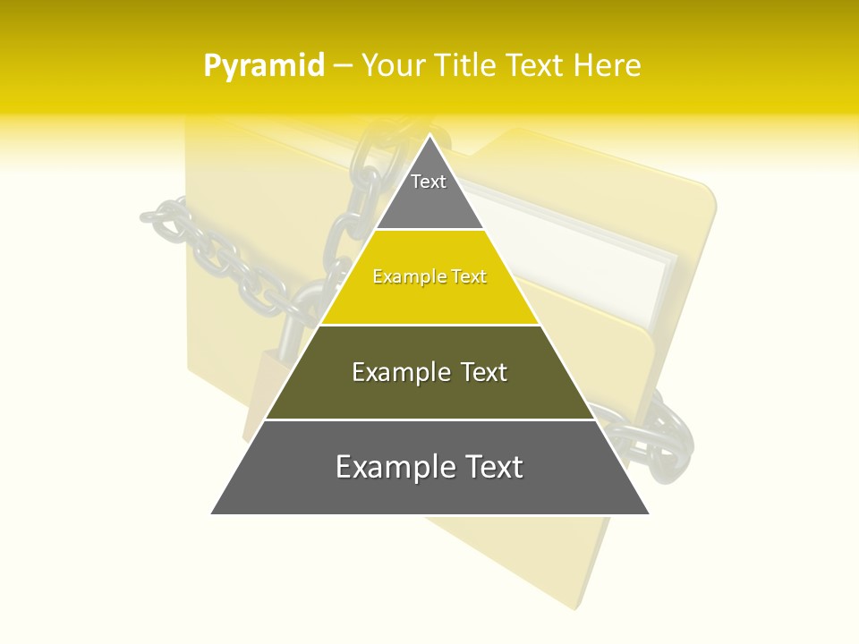 A Yellow Folder Chained To A Chain With A Padlock PowerPoint Template