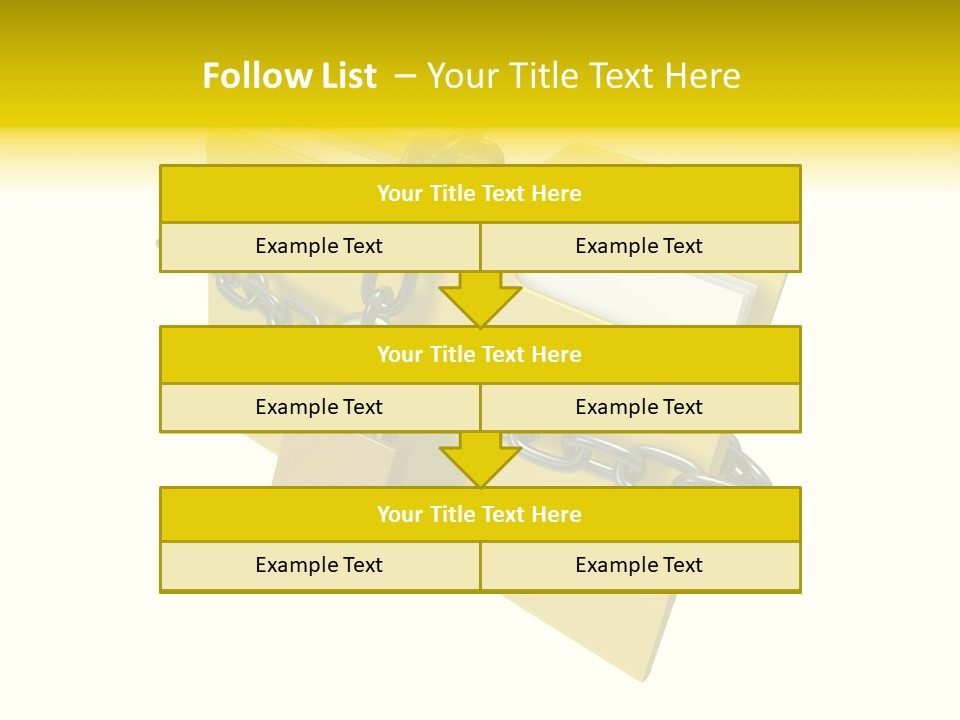 A Yellow Folder Chained To A Chain With A Padlock PowerPoint Template
