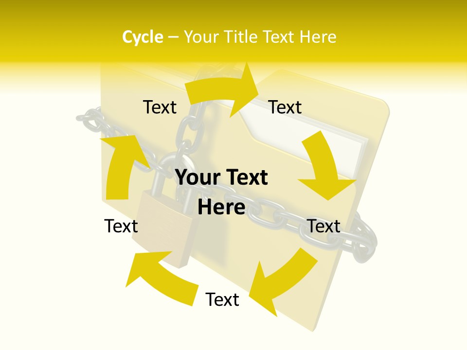 A Yellow Folder Chained To A Chain With A Padlock PowerPoint Template