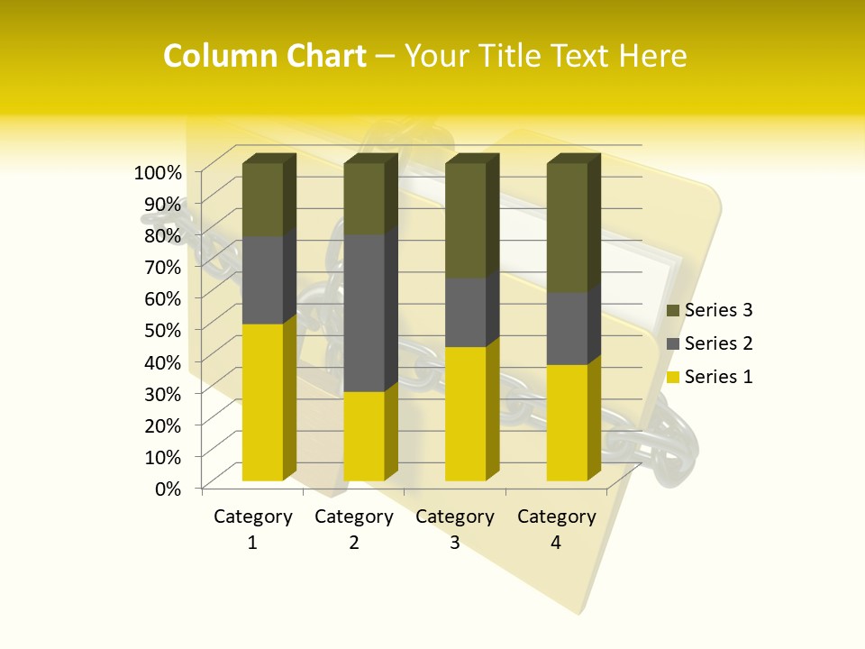 A Yellow Folder Chained To A Chain With A Padlock PowerPoint Template