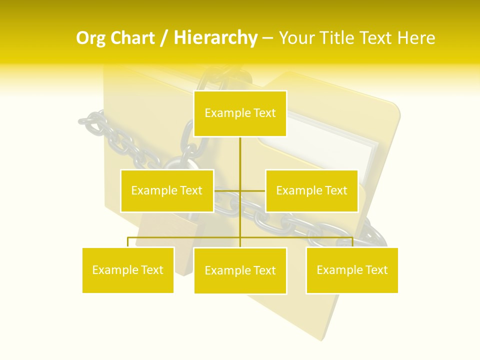 A Yellow Folder Chained To A Chain With A Padlock PowerPoint Template
