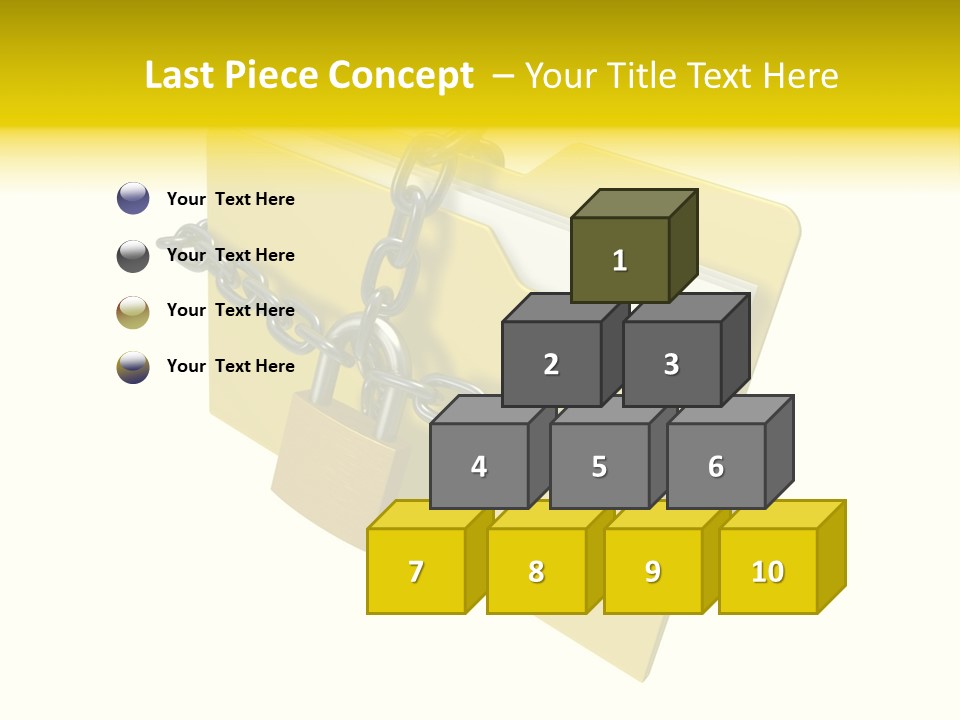 A Yellow Folder Chained To A Chain With A Padlock PowerPoint Template