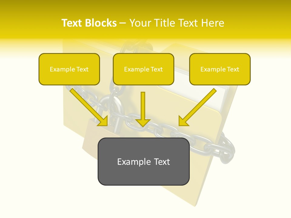 A Yellow Folder Chained To A Chain With A Padlock PowerPoint Template