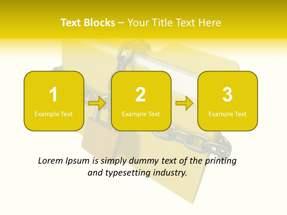 A Yellow Folder Chained To A Chain With A Padlock PowerPoint Template
