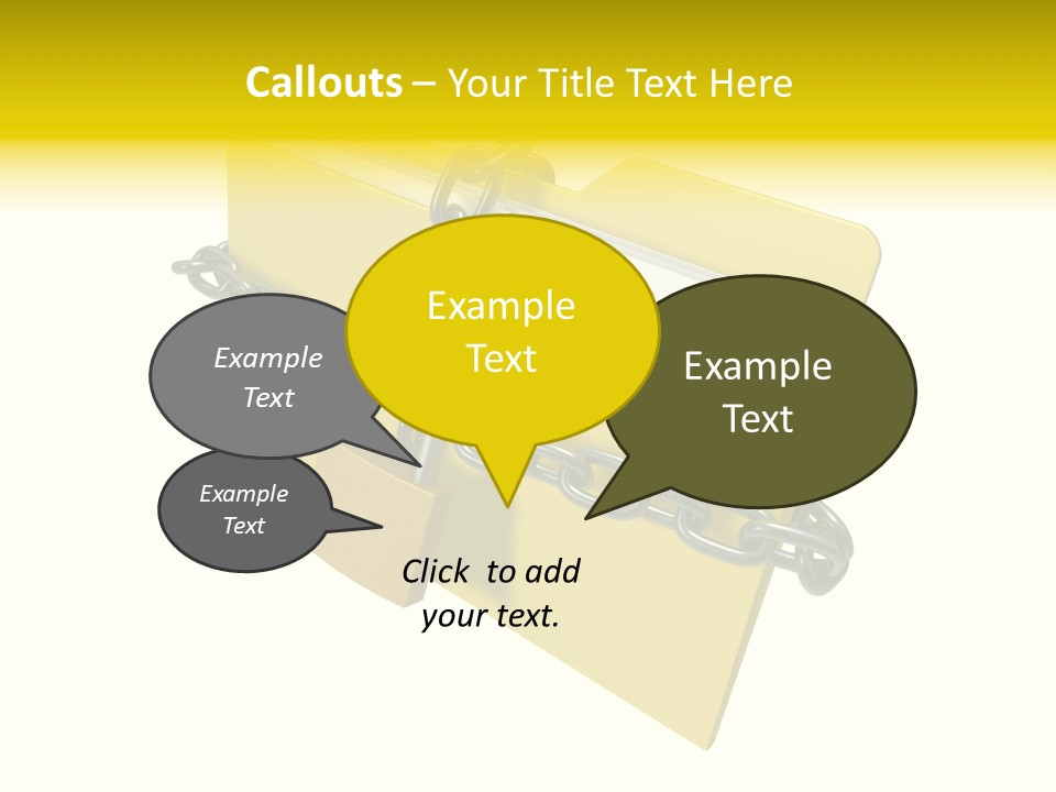 A Yellow Folder Chained To A Chain With A Padlock PowerPoint Template