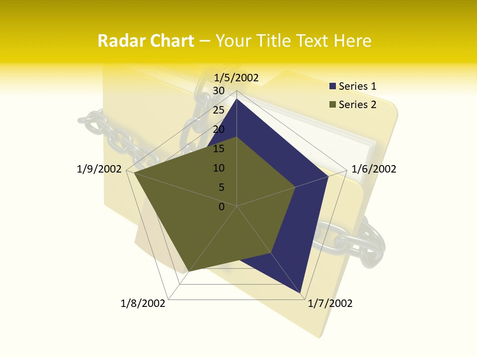 A Yellow Folder Chained To A Chain With A Padlock PowerPoint Template