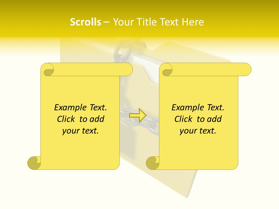A Yellow Folder Chained To A Chain With A Padlock PowerPoint Template