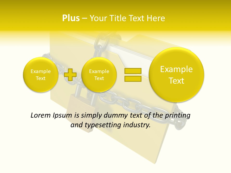 A Yellow Folder Chained To A Chain With A Padlock PowerPoint Template