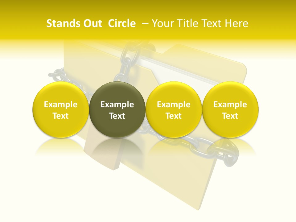 A Yellow Folder Chained To A Chain With A Padlock PowerPoint Template