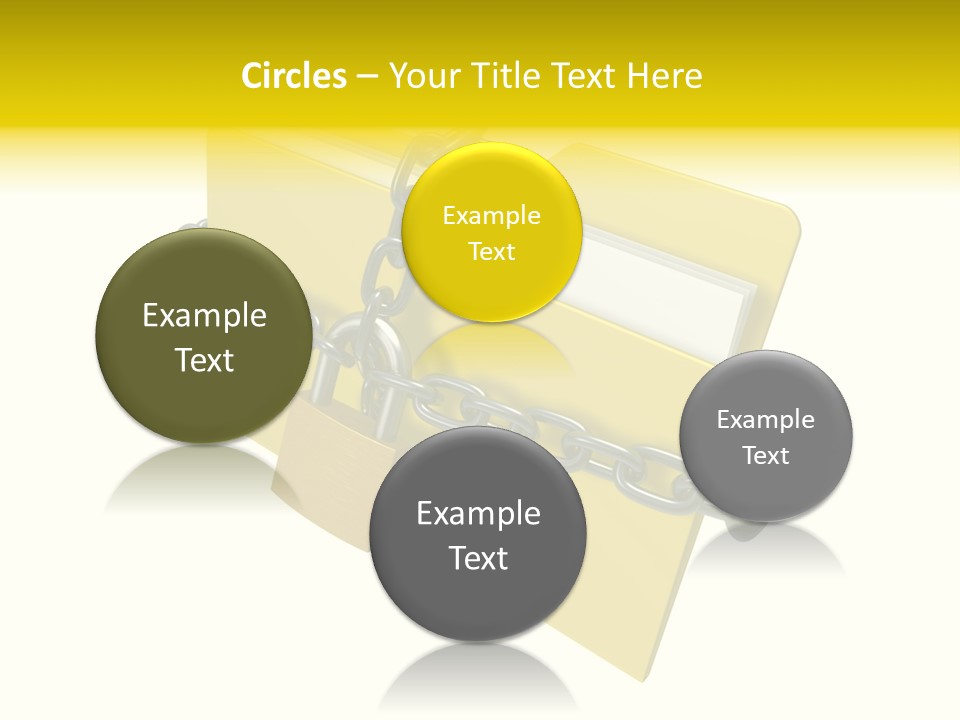 A Yellow Folder Chained To A Chain With A Padlock PowerPoint Template