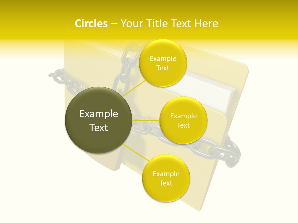 A Yellow Folder Chained To A Chain With A Padlock PowerPoint Template