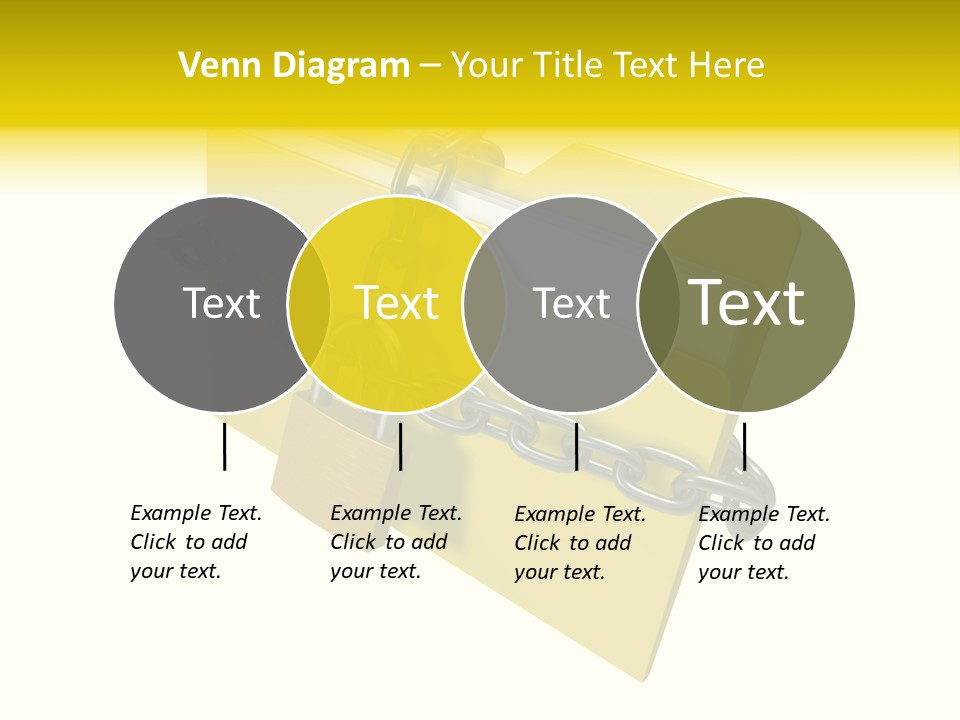 A Yellow Folder Chained To A Chain With A Padlock PowerPoint Template