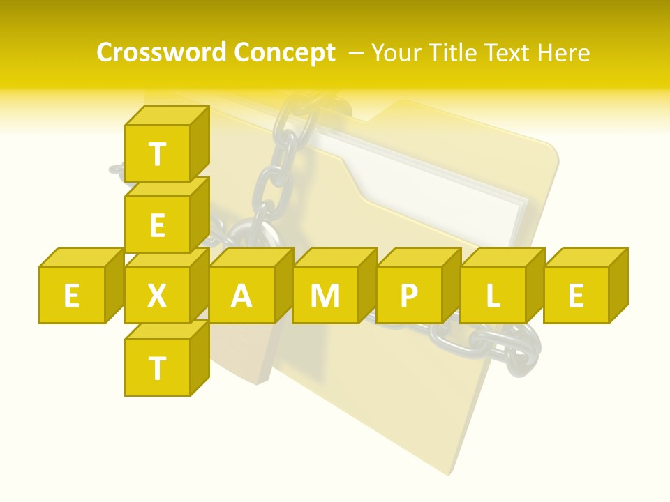 A Yellow Folder Chained To A Chain With A Padlock PowerPoint Template