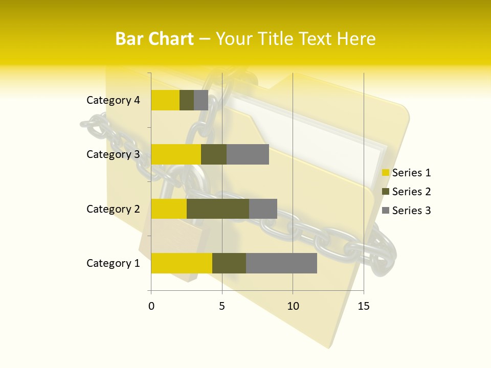 A Yellow Folder Chained To A Chain With A Padlock PowerPoint Template