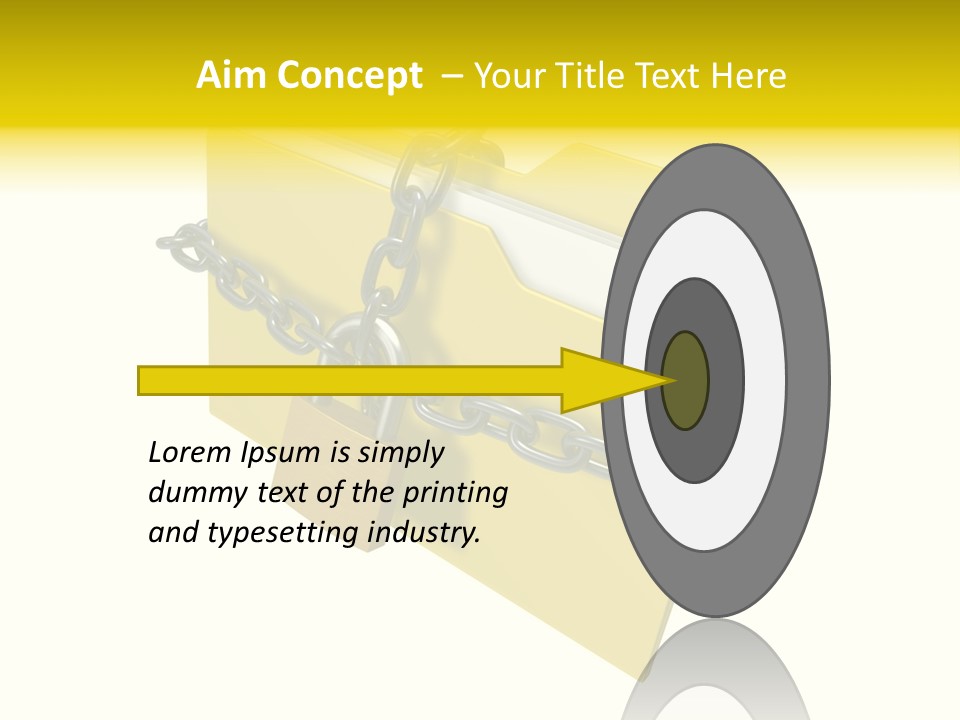 A Yellow Folder Chained To A Chain With A Padlock PowerPoint Template