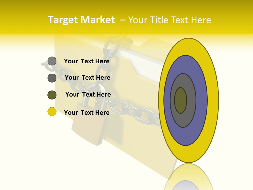 A Yellow Folder Chained To A Chain With A Padlock PowerPoint Template