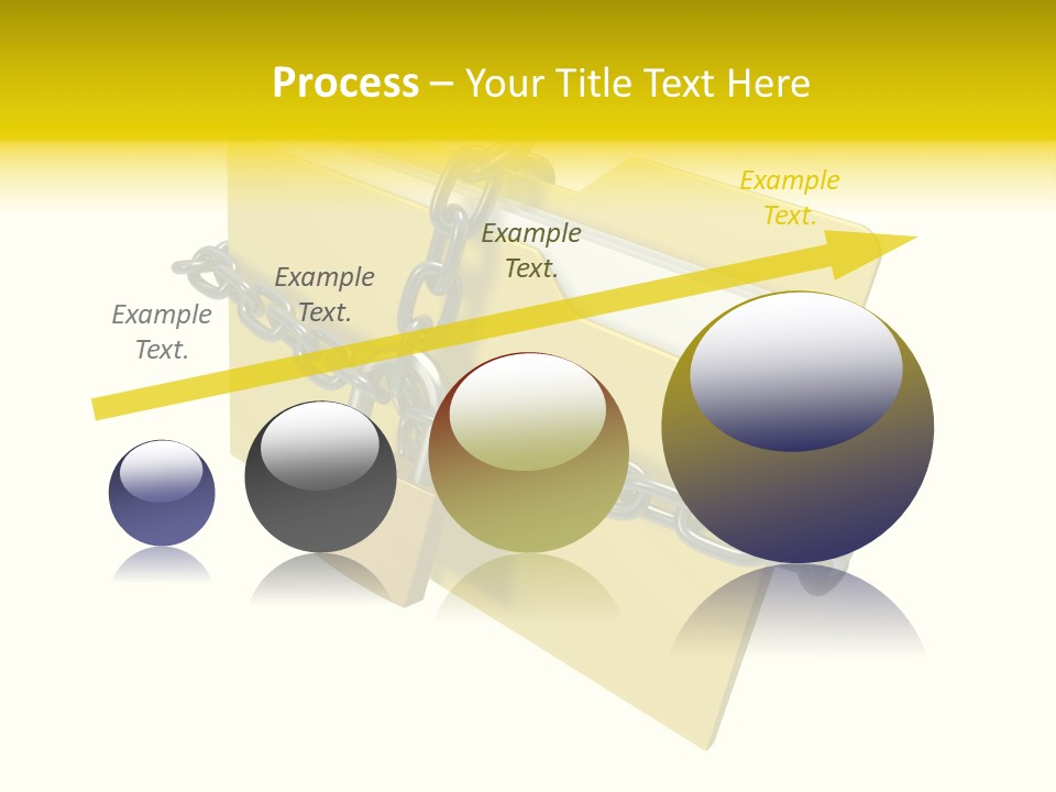 A Yellow Folder Chained To A Chain With A Padlock PowerPoint Template