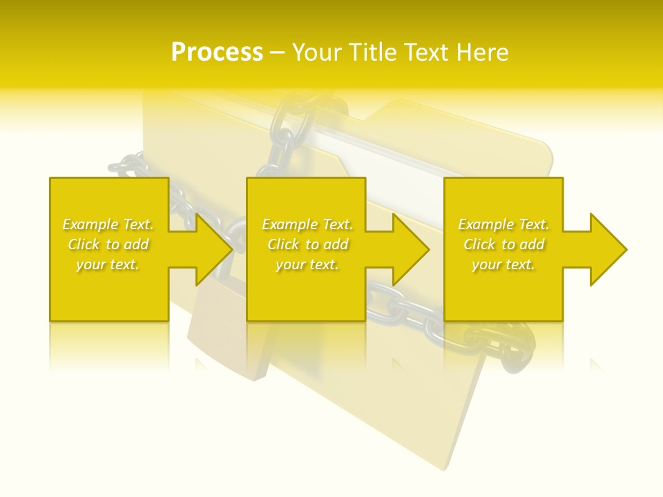 A Yellow Folder Chained To A Chain With A Padlock PowerPoint Template