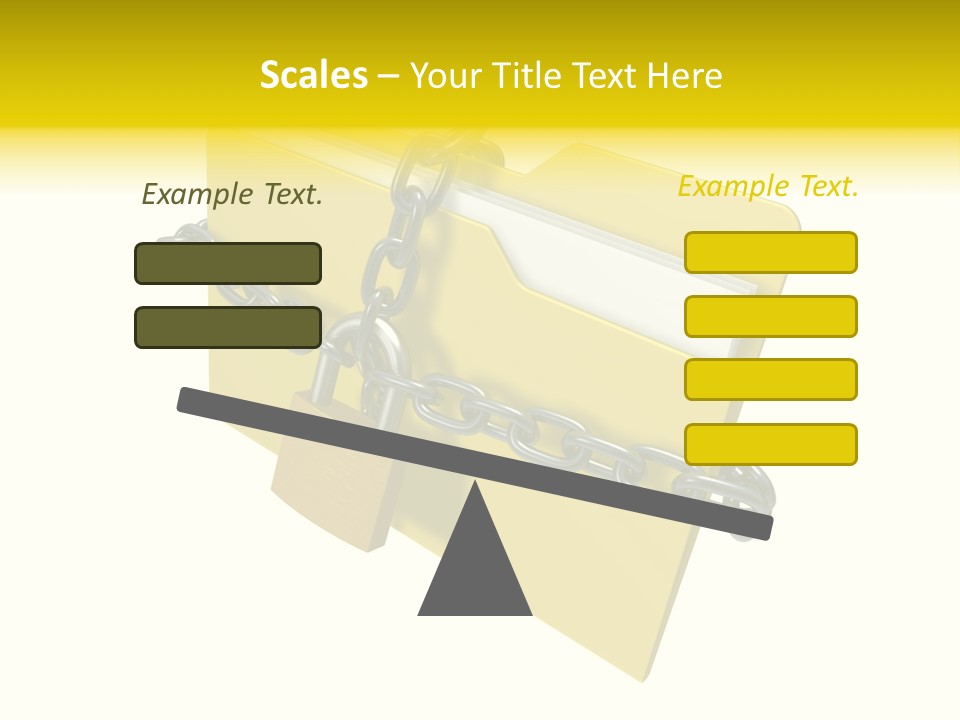 A Yellow Folder Chained To A Chain With A Padlock PowerPoint Template