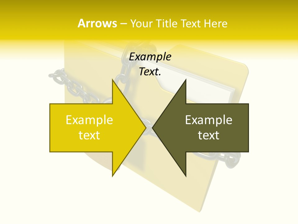 A Yellow Folder Chained To A Chain With A Padlock PowerPoint Template