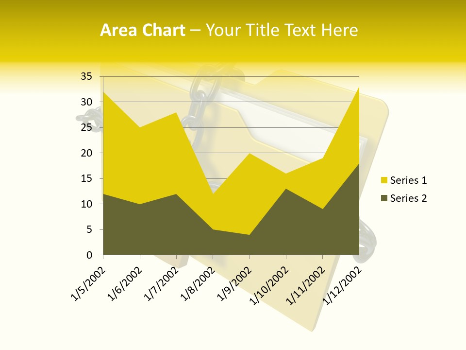 A Yellow Folder Chained To A Chain With A Padlock PowerPoint Template