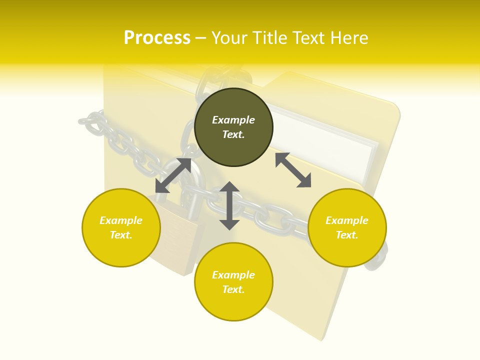 A Yellow Folder Chained To A Chain With A Padlock PowerPoint Template