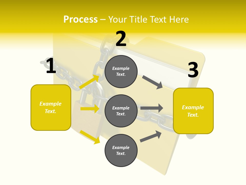 A Yellow Folder Chained To A Chain With A Padlock PowerPoint Template