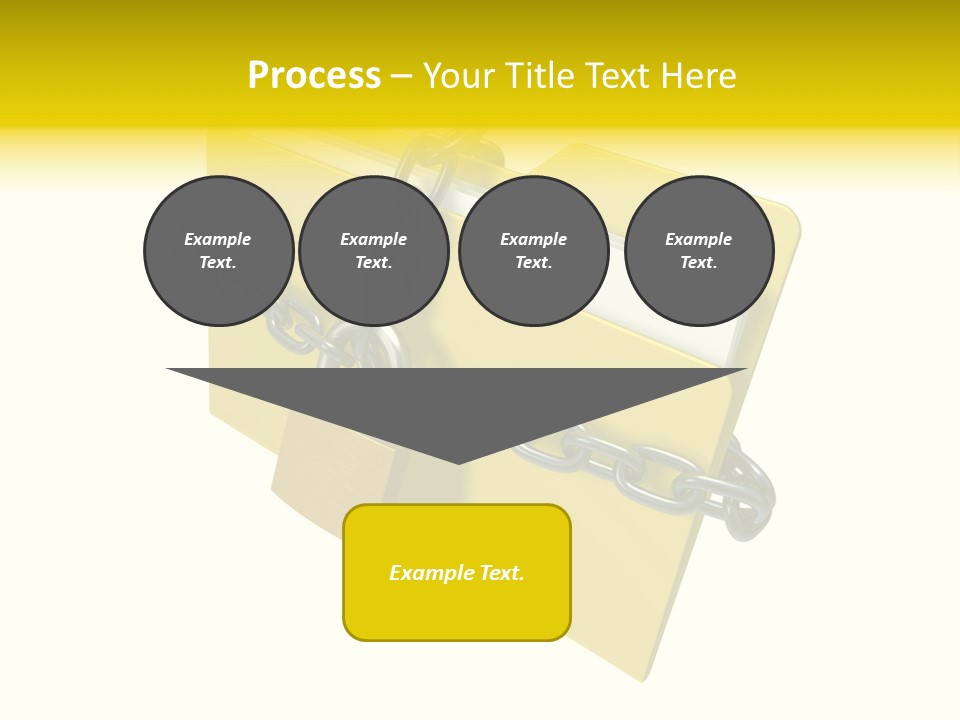 A Yellow Folder Chained To A Chain With A Padlock PowerPoint Template