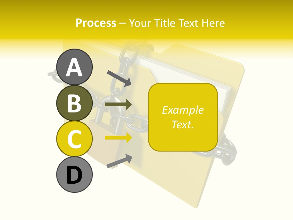 A Yellow Folder Chained To A Chain With A Padlock PowerPoint Template