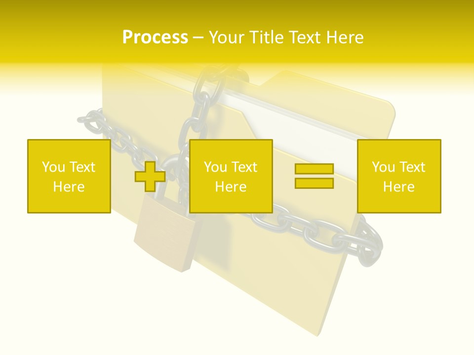 A Yellow Folder Chained To A Chain With A Padlock PowerPoint Template