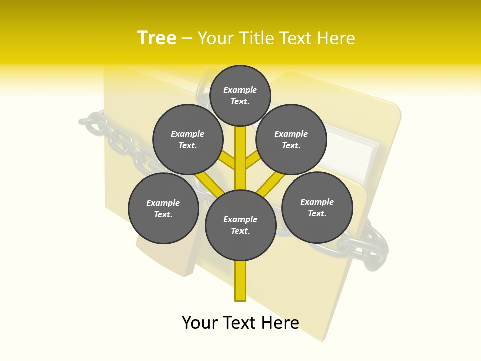 A Yellow Folder Chained To A Chain With A Padlock PowerPoint Template
