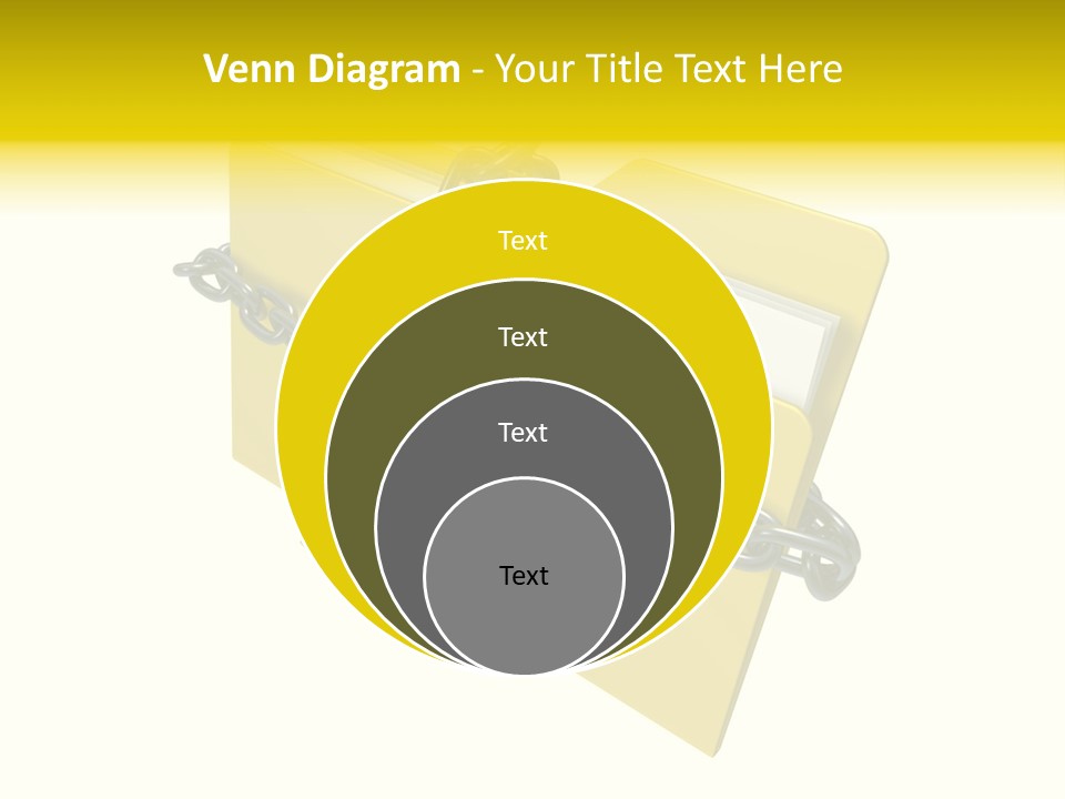 A Yellow Folder Chained To A Chain With A Padlock PowerPoint Template