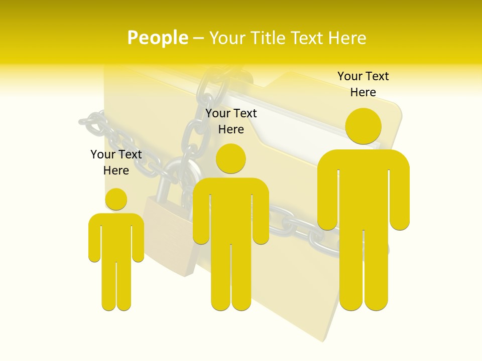 A Yellow Folder Chained To A Chain With A Padlock PowerPoint Template
