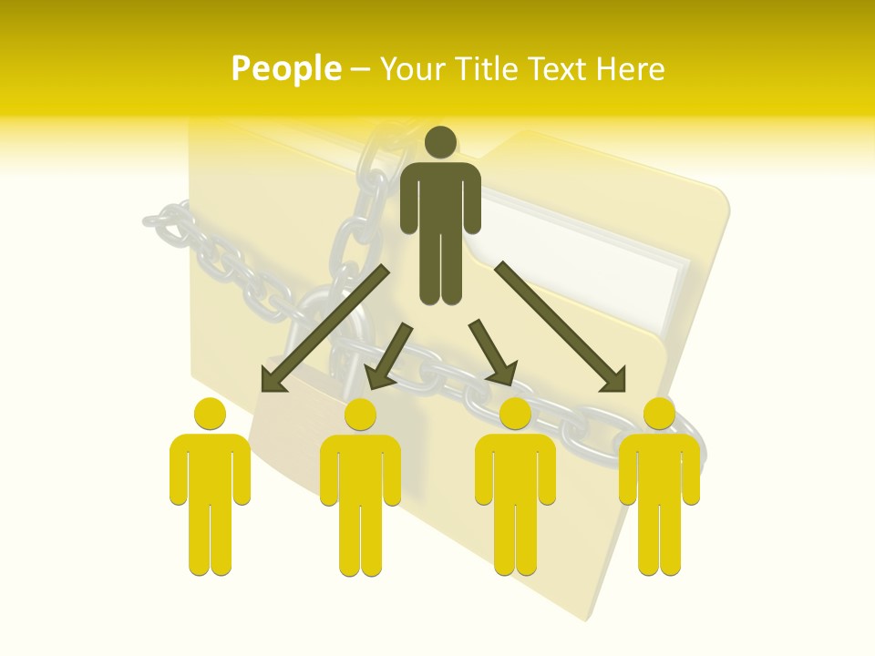 A Yellow Folder Chained To A Chain With A Padlock PowerPoint Template