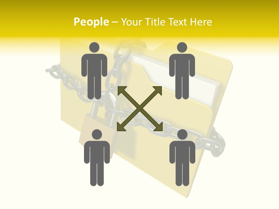 A Yellow Folder Chained To A Chain With A Padlock PowerPoint Template