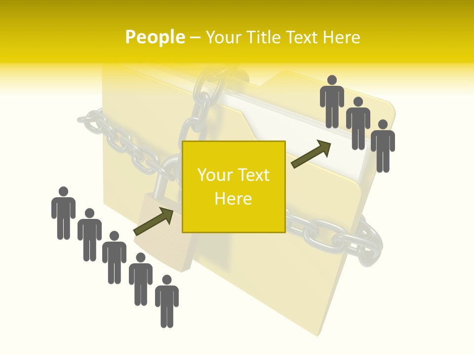 A Yellow Folder Chained To A Chain With A Padlock PowerPoint Template