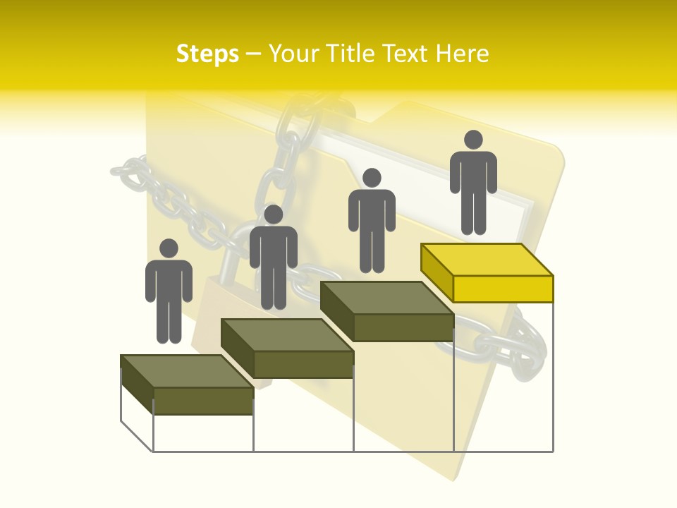 A Yellow Folder Chained To A Chain With A Padlock PowerPoint Template