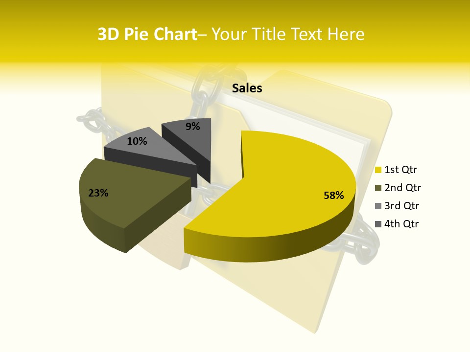A Yellow Folder Chained To A Chain With A Padlock PowerPoint Template