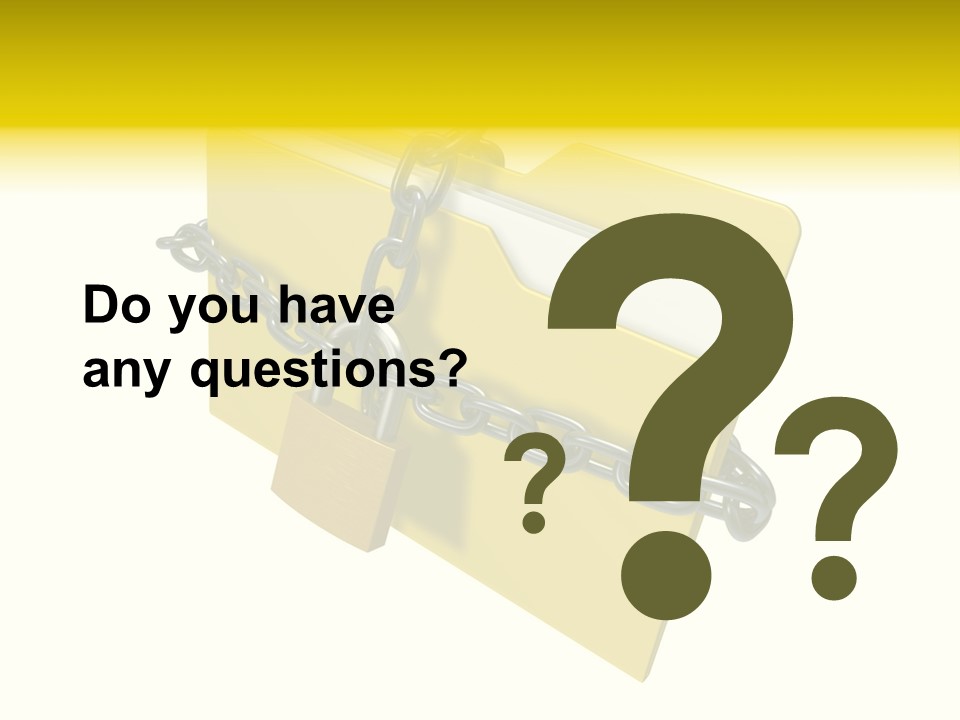 A Yellow Folder Chained To A Chain With A Padlock PowerPoint Template